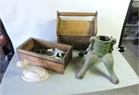 Sewing box, old hardware