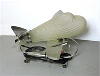 Vintage chrome with glass shade airplane lamp