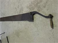 Antique forged ice saw  76" L