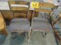 2 Vintage/Antique Small School Chairs
