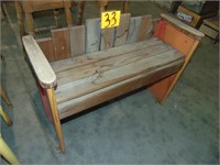 Shopmade Metal and Wood Bench