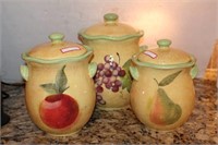 Set of Three Ceramic Canisters