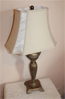 Painted Cast Table Lamp with Shade