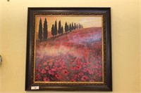 Signed Painting on Board of Poppies
