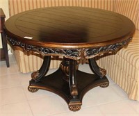 Round Wood Dining Table with Rustic Top