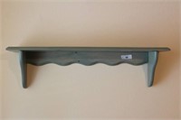 Painted Wood Wall Shelf with Scalloped