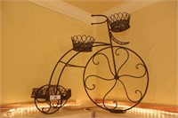 Wire Bicycle Planter with Woven Baskets
