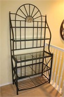 Metal Bakers Rack with Green Textured