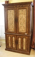 Armoire with Inset Crackle Finish Panels