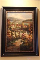 Signed Oil on Canvas of Winery in Autumn
