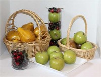 Fine Selection of Faux Fruit in Baskets
