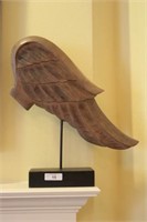 Painted Cast Plaster Angel Wing on Stand