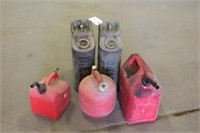 (2) Army Tanks (3) Gas Cans