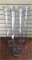 (3) 2ft Tall Glass Vases