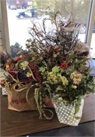 Lot of Artificial Flowers, Grapes & Sparkly