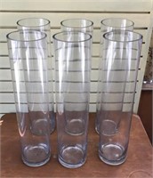 (6) 2ft Tall Glasses Vases