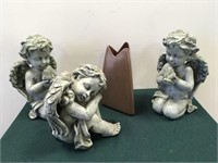 3 Angels and Pottery Piece Marked Ventura USA