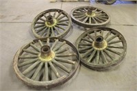 (4) 32" Wooden Wagon Wheels