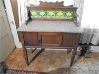 Antique Buffet with Granite Top