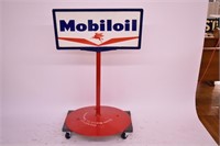 Mobiloil Porcelain Curb Sign