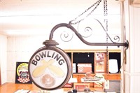 Bowling lighted flanged sign