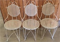 Set of 3 Metal Patio Chairs