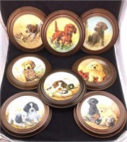 8 Knowles Dog Portrait China Plates with Frames