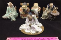 5 Ceramic Oriental Statues