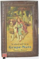 Grape-Nuts Metal sign with Girl & Dog