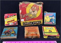 6 Vintage 16 MM Film Rolls with Original Boxes