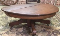 Short Round Wood Table