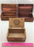 Three Small Wood Chests