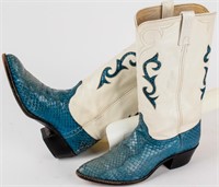 Vintage Dan Post Snakeskin Ladies Cowboy Boots 10M