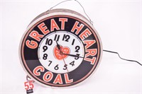 Lighted "Great Heart Coal" clock