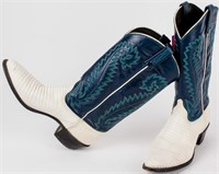 Vintage Dan Post Lizardskin Girls Cowboy Boots 10M