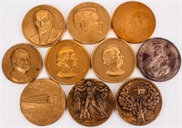 Coin Group of Large Bronze Medals 10 Pcs