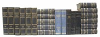 (22) DANISH BLUE LEATHER BOUND LIBRARY BOOKS