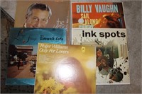 5 VINYL ALBUMS ROGER WILLIAMS, INK SPOTS, BILLY
