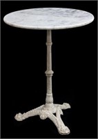 FRENCH MARBLE TOP IRON BASE BISTRO TABLE