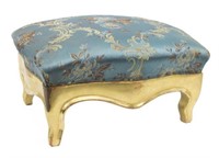 LOUIS XV STYLE UPHOLSTERY GILTWOOD STOOL, 19TH C.