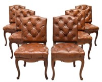 (6) FRENCH LOUIS XV STYLE TUFTED CHAIRS
