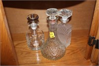 3 GLASS DECANTERS