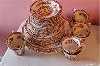 38 PC. SET OF "INDIAN TREE CORAL" CHINA BY