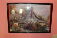 FRAMED JIGSAW PUZZLE AND 3 PORCH FLAGS KINKAID
