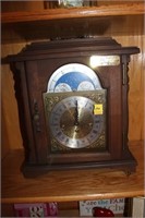 WOODEN  MANTLE CLOCK HAND CRAFTED BY JAMES J.
