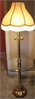 BRASS AND GLASS FLOOR LAMP