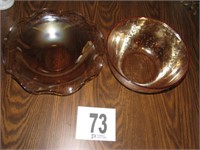 2 pieces Brown Depression Bowls