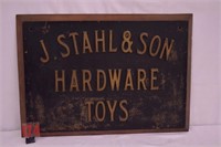 J. Stahl & Son Hardware & Toys Plaque