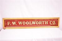 F.W. Woolworth Glass Sign