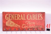 General Cables display sign, 16 1/4" x 7 1/4" w